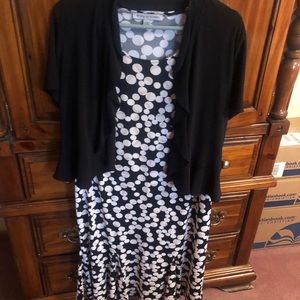 Polka dot dress with detachable jacket